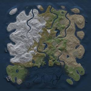 Thumbnail Rust Map: Procedural Map, Size: 4300, Seed: 1762074484, 16 Monuments