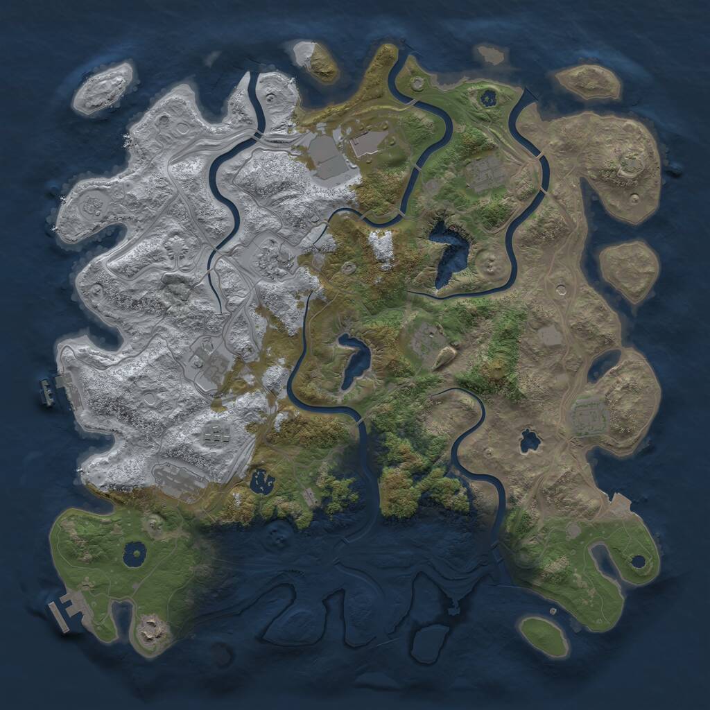 Rust Map: Procedural Map, Size: 4300, Seed: 1762074484, 16 Monuments