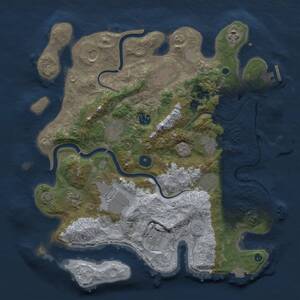 Thumbnail Rust Map: Procedural Map, Size: 3750, Seed: 340411598, 17 Monuments