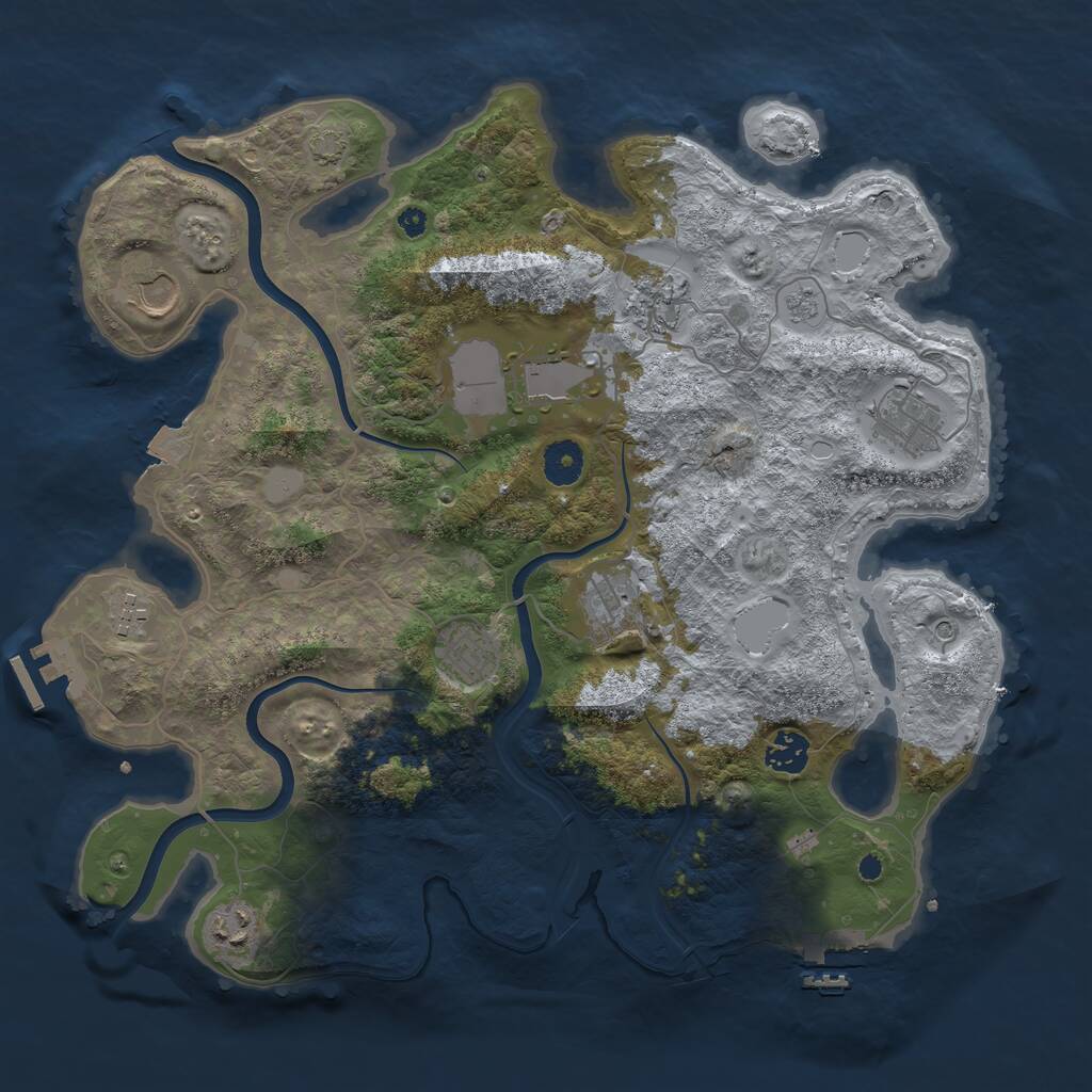 Rust Map: Procedural Map, Size: 3800, Seed: 183730735, 15 Monuments