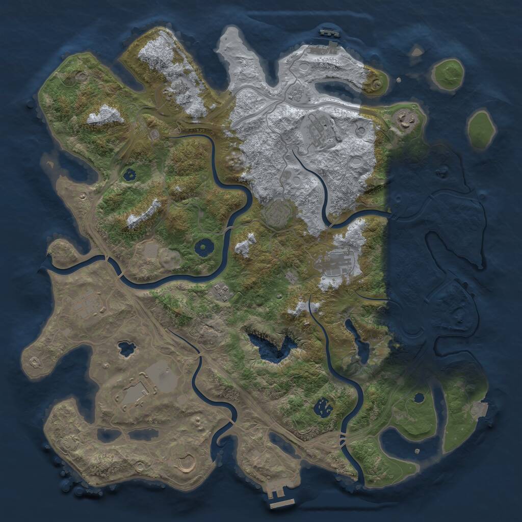 Rust Map: Procedural Map, Size: 4250, Seed: 717754499, 16 Monuments