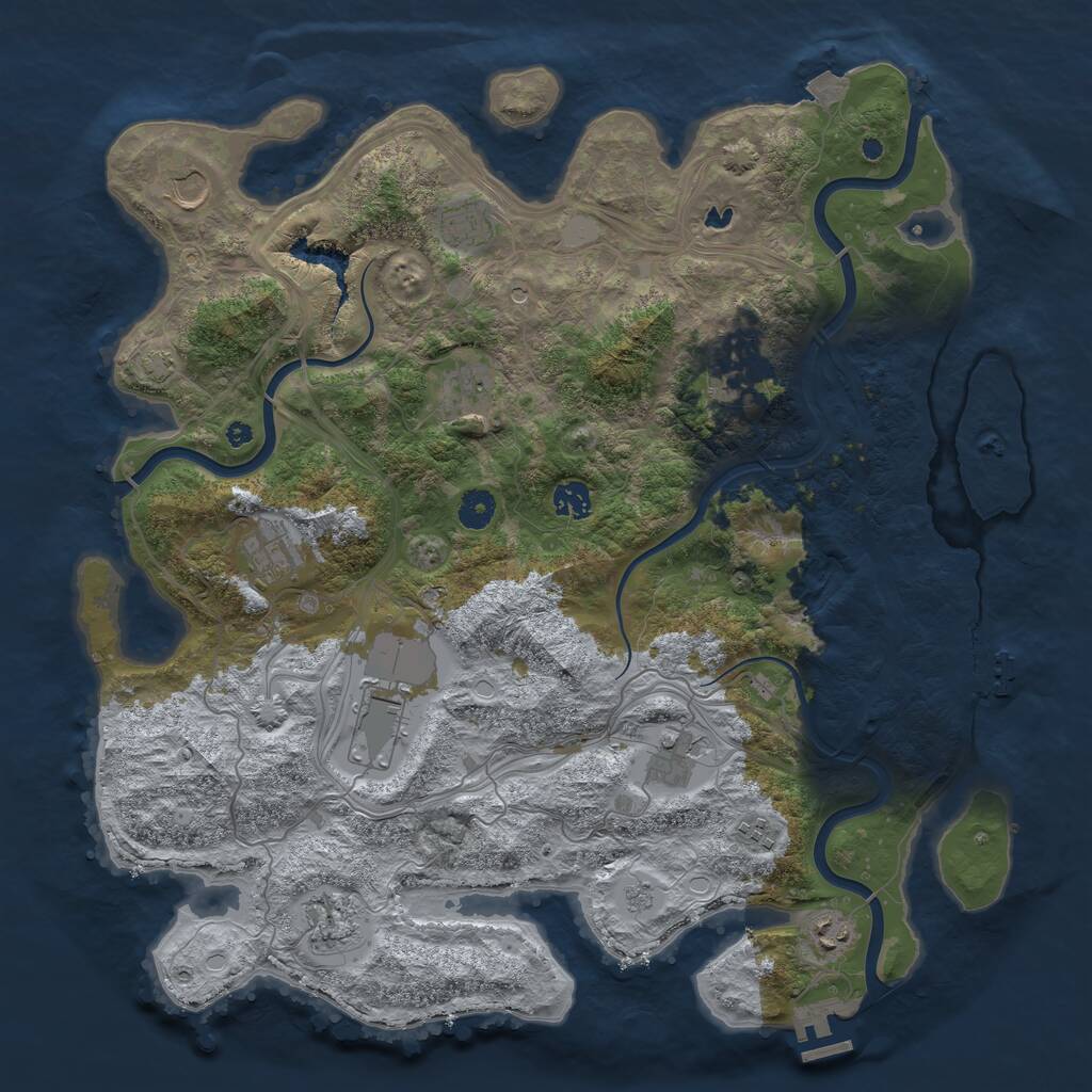 Rust Map: Procedural Map, Size: 4250, Seed: 890806509, 17 Monuments