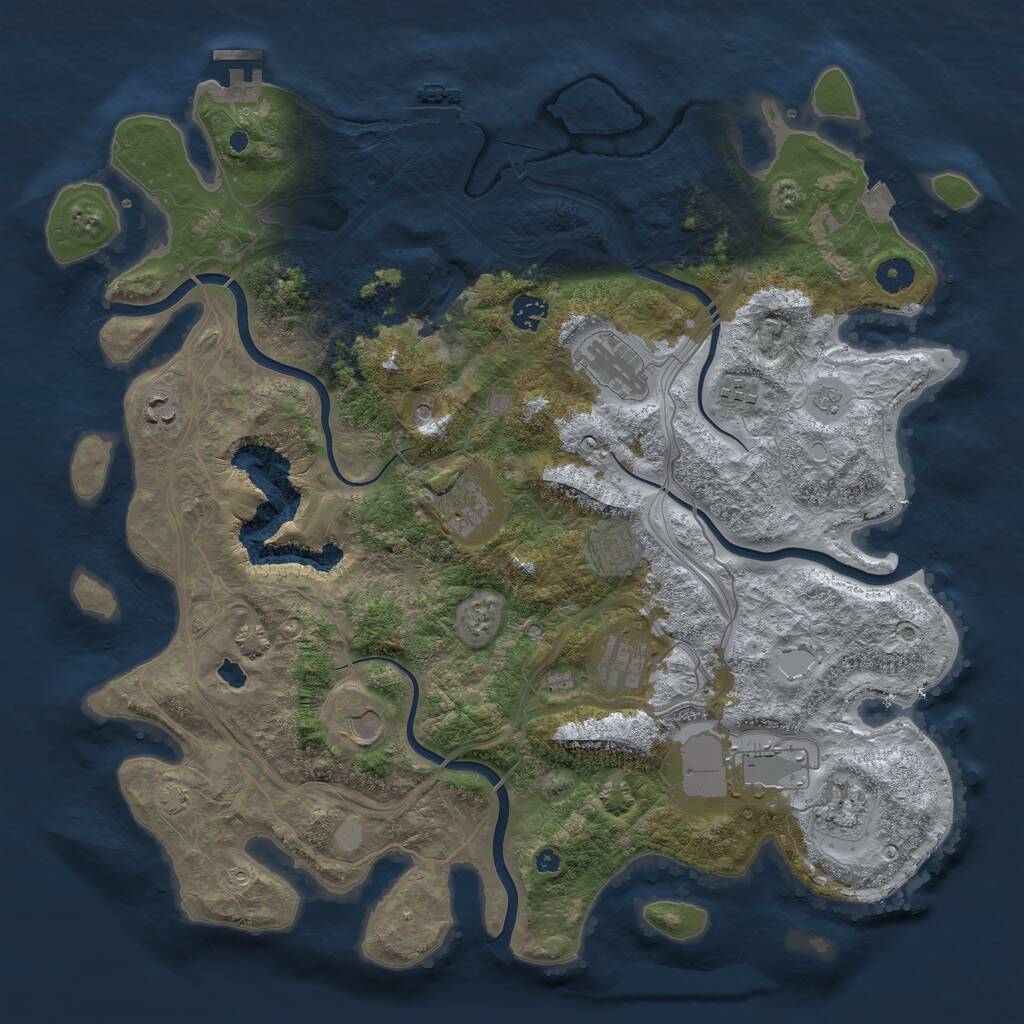 Rust Map: Procedural Map, Size: 4250, Seed: 500529689, 16 Monuments