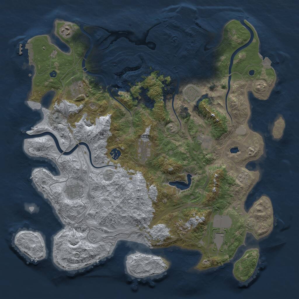 Rust Map: Procedural Map, Size: 4250, Seed: 568687697, 16 Monuments