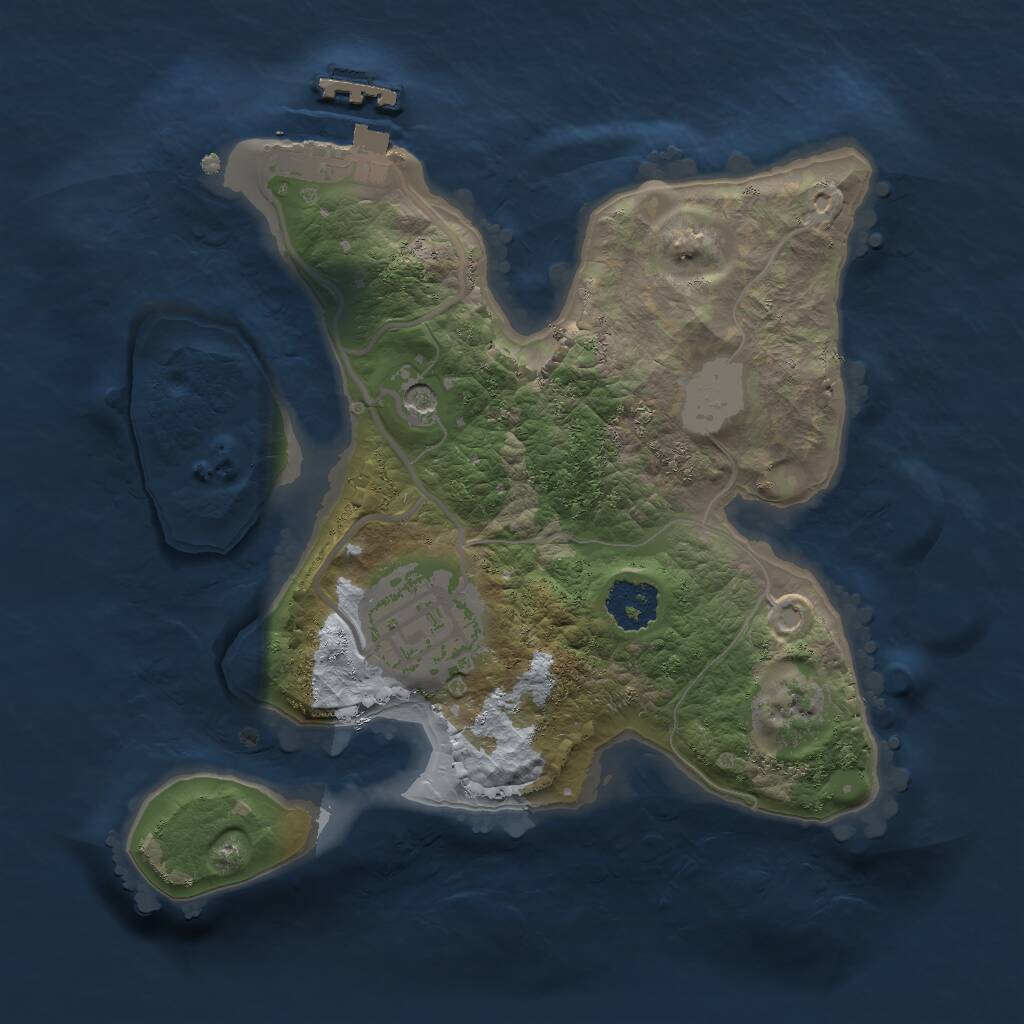 Rust Map: Procedural Map, Size: 2000, Seed: 1785422263, 4 Monuments