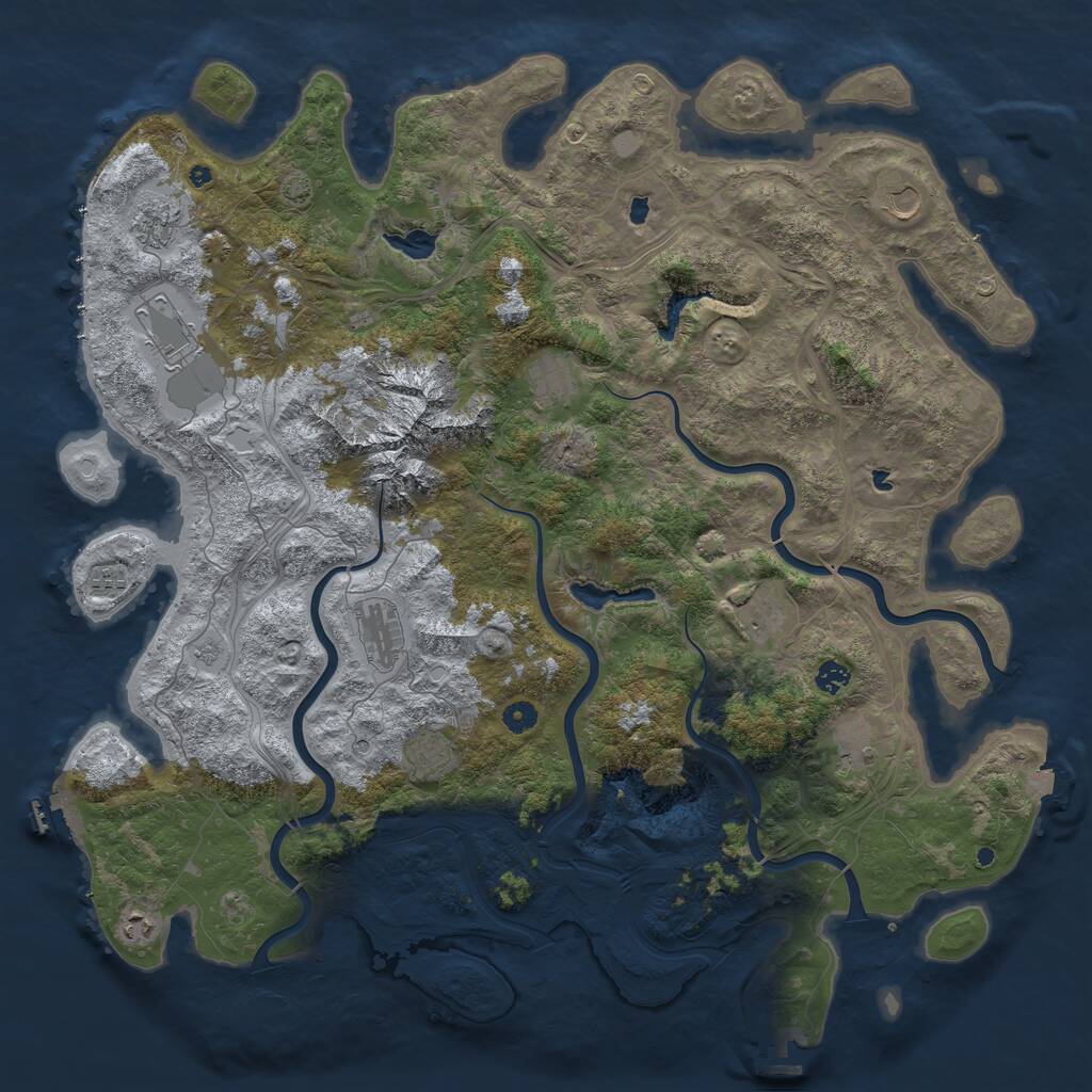 Rust Map: Procedural Map, Size: 5000, Seed: 319764231, 17 Monuments