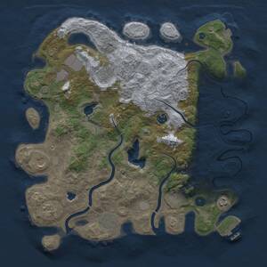 Thumbnail Rust Map: Procedural Map, Size: 4000, Seed: 1938792904, 14 Monuments