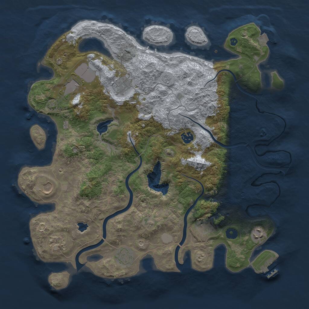 Rust Map: Procedural Map, Size: 4000, Seed: 1938792904, 14 Monuments