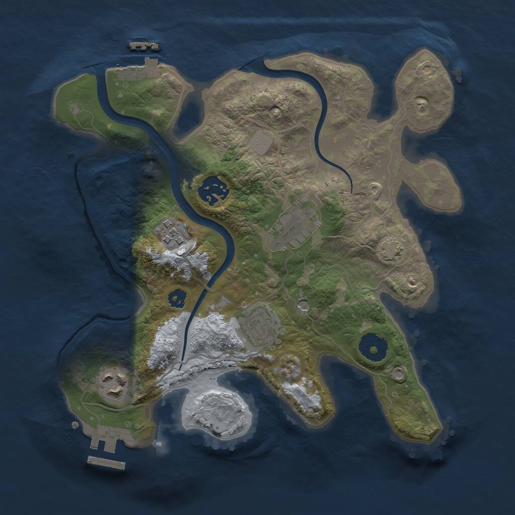 Rust Map: Procedural Map, Size: 2750, Seed: 1186800568, 10 Monuments