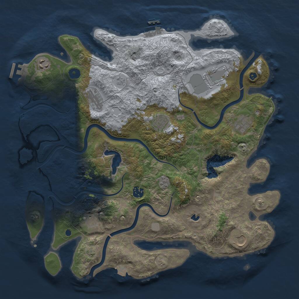 Rust Map: Procedural Map, Size: 4000, Seed: 828178194, 15 Monuments
