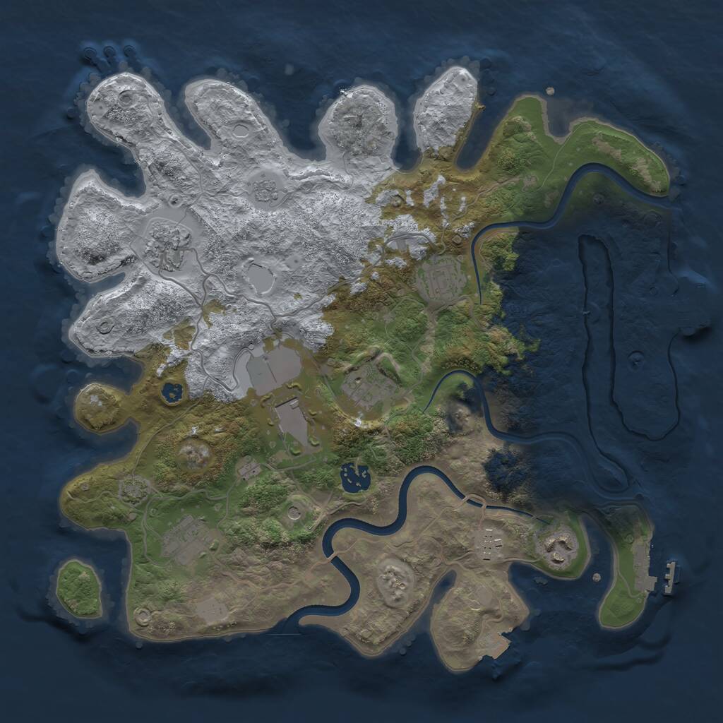 Rust Map: Procedural Map, Size: 3500, Seed: 112339859, 14 Monuments