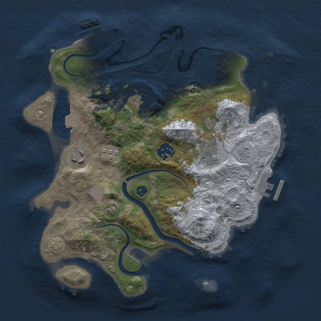 Rust Map: Procedural Map, Size: 3000, Seed: 1604869211, 10 Monuments