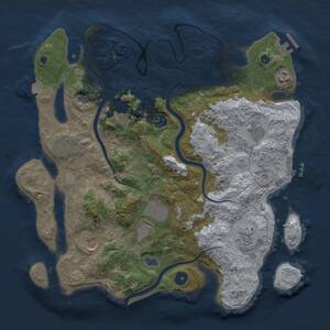 Thumbnail Rust Map: Procedural Map, Size: 3750, Seed: 875563829, 15 Monuments