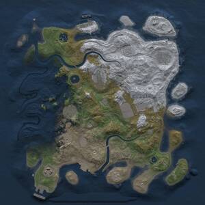Thumbnail Rust Map: Procedural Map, Size: 3500, Seed: 654891156, 14 Monuments