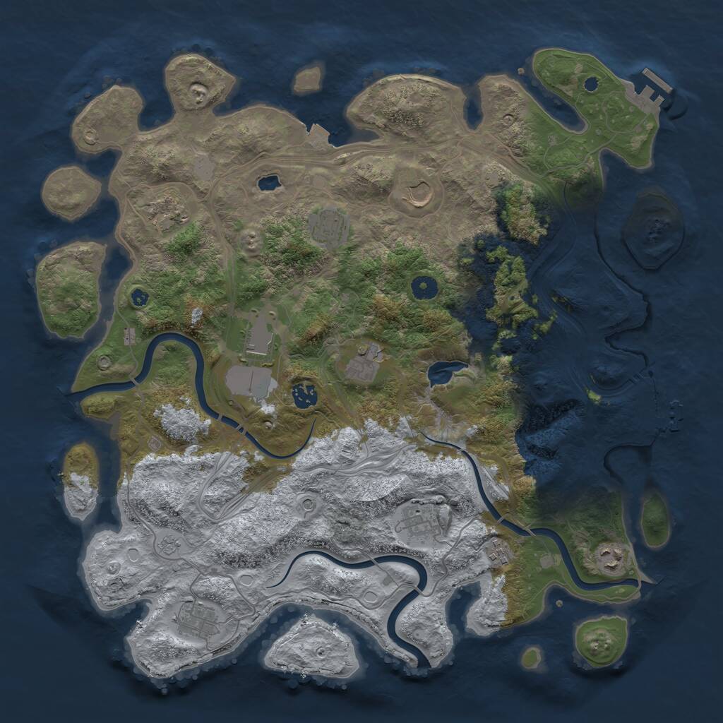 Rust Map: Procedural Map, Size: 4250, Seed: 1128424556, 16 Monuments