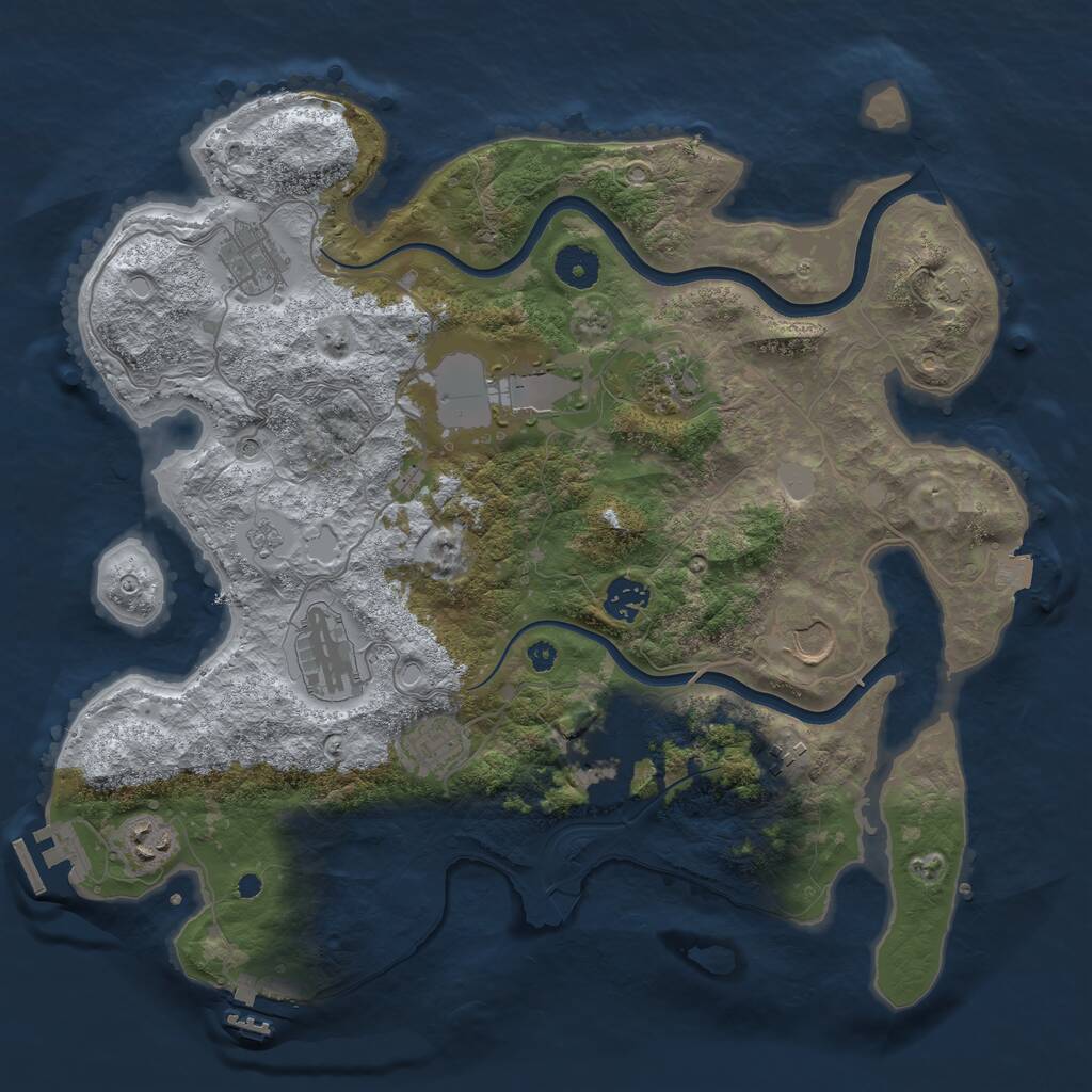 Rust Map: Procedural Map, Size: 3750, Seed: 1781808522, 16 Monuments