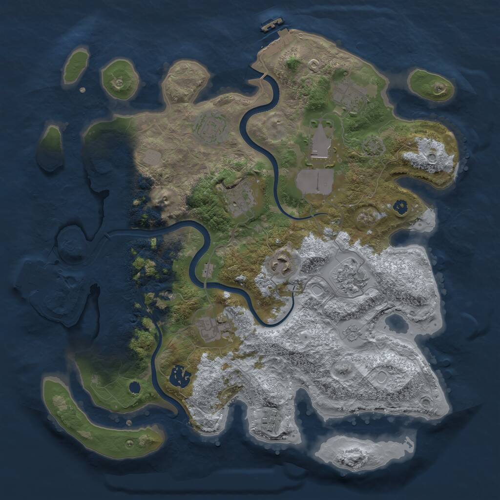 Rust Map: Procedural Map, Size: 3500, Seed: 1528999846, 15 Monuments