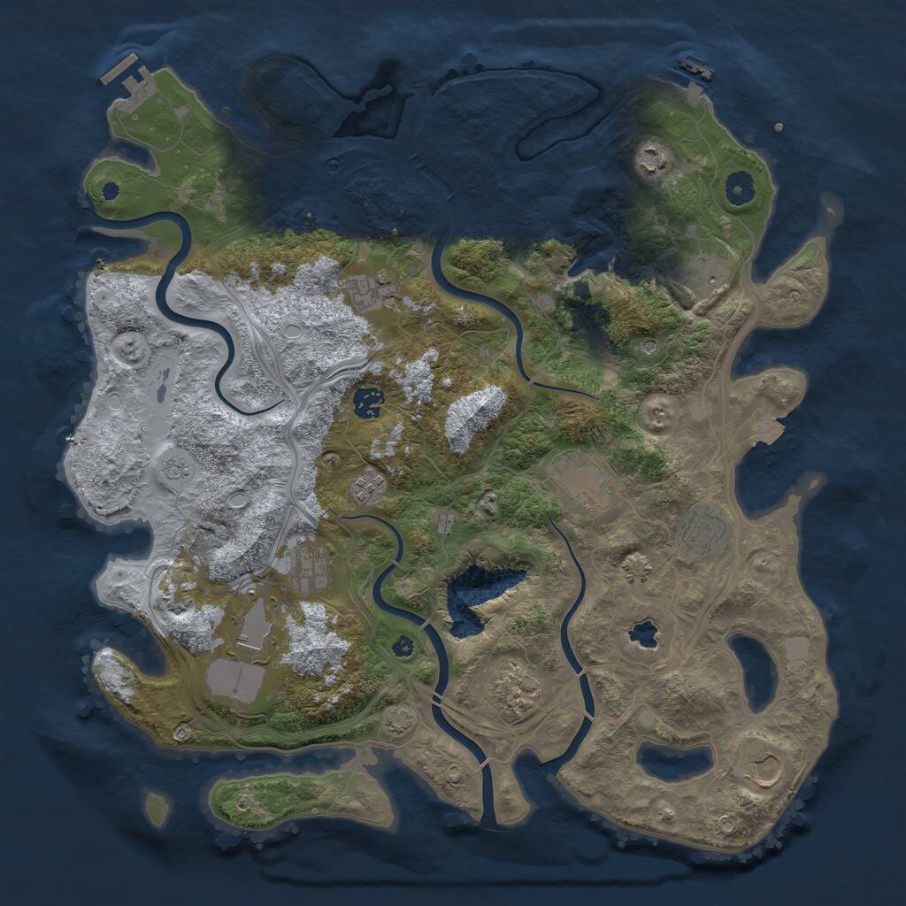 Rust Map: Procedural Map, Size: 4250, Seed: 1467021971, 17 Monuments