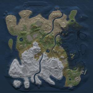 Thumbnail Rust Map: Procedural Map, Size: 3750, Seed: 1828672110, 15 Monuments