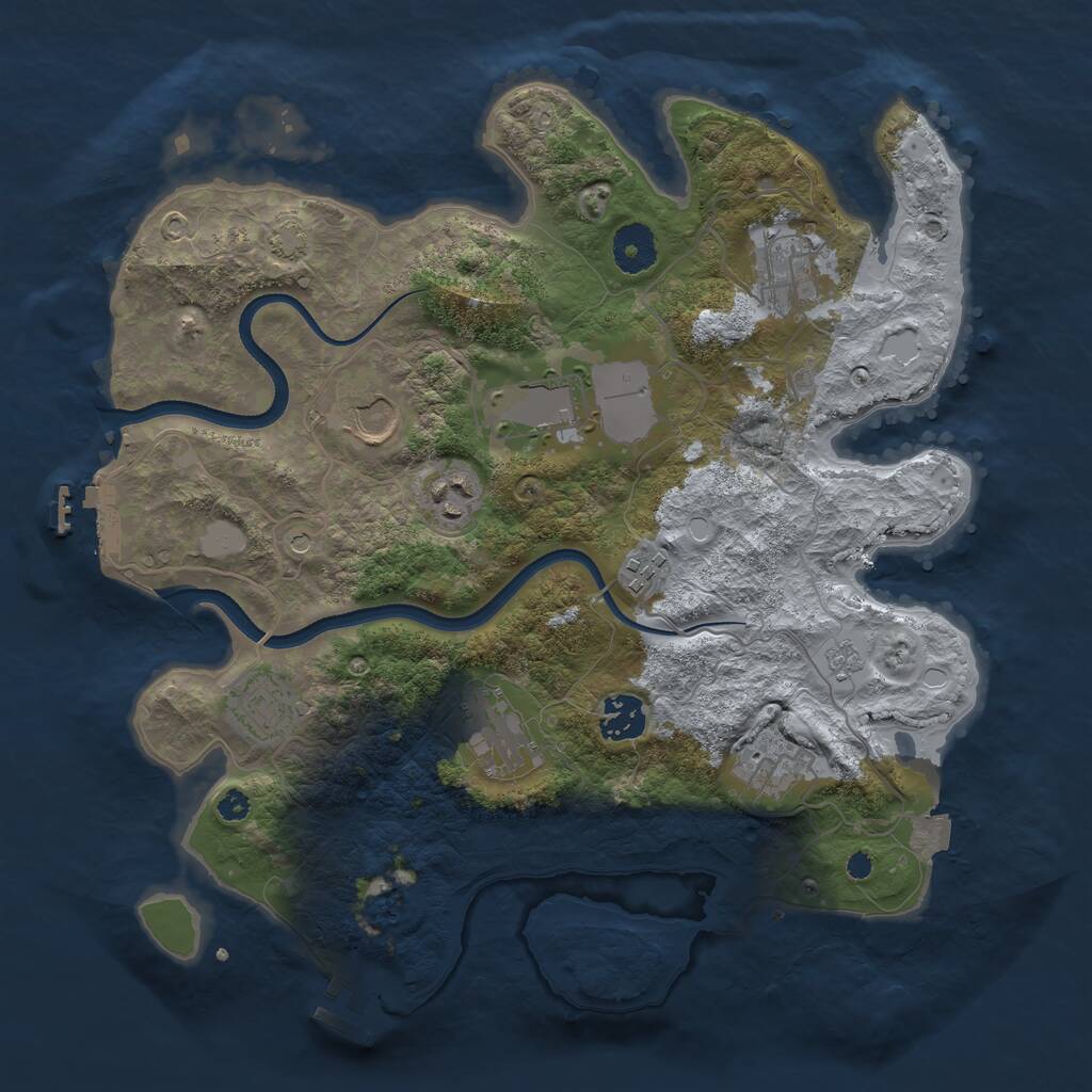 Rust Map: Procedural Map, Size: 3500, Seed: 162740380, 15 Monuments