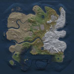 Thumbnail Rust Map: Procedural Map, Size: 3500, Seed: 162740380, 15 Monuments