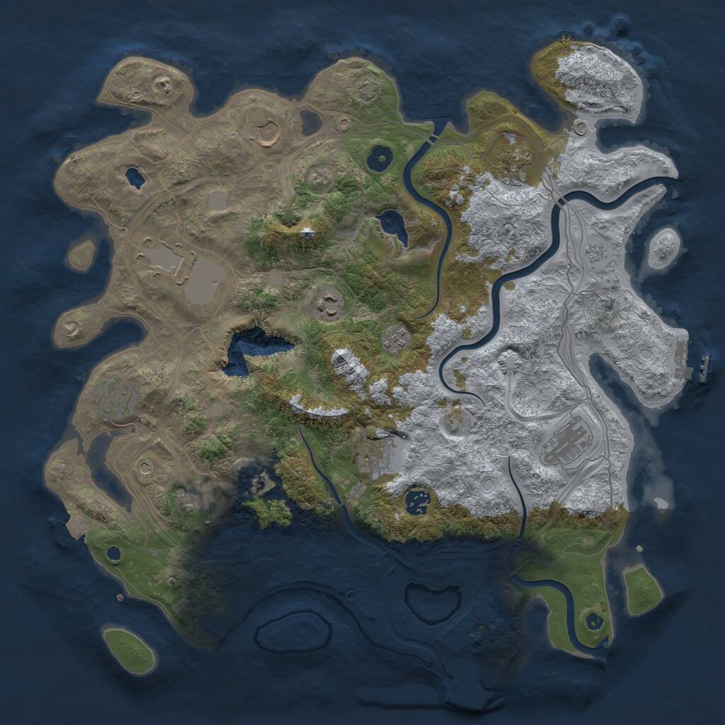 Rust Map: Procedural Map, Size: 4250, Seed: 276758836, 16 Monuments