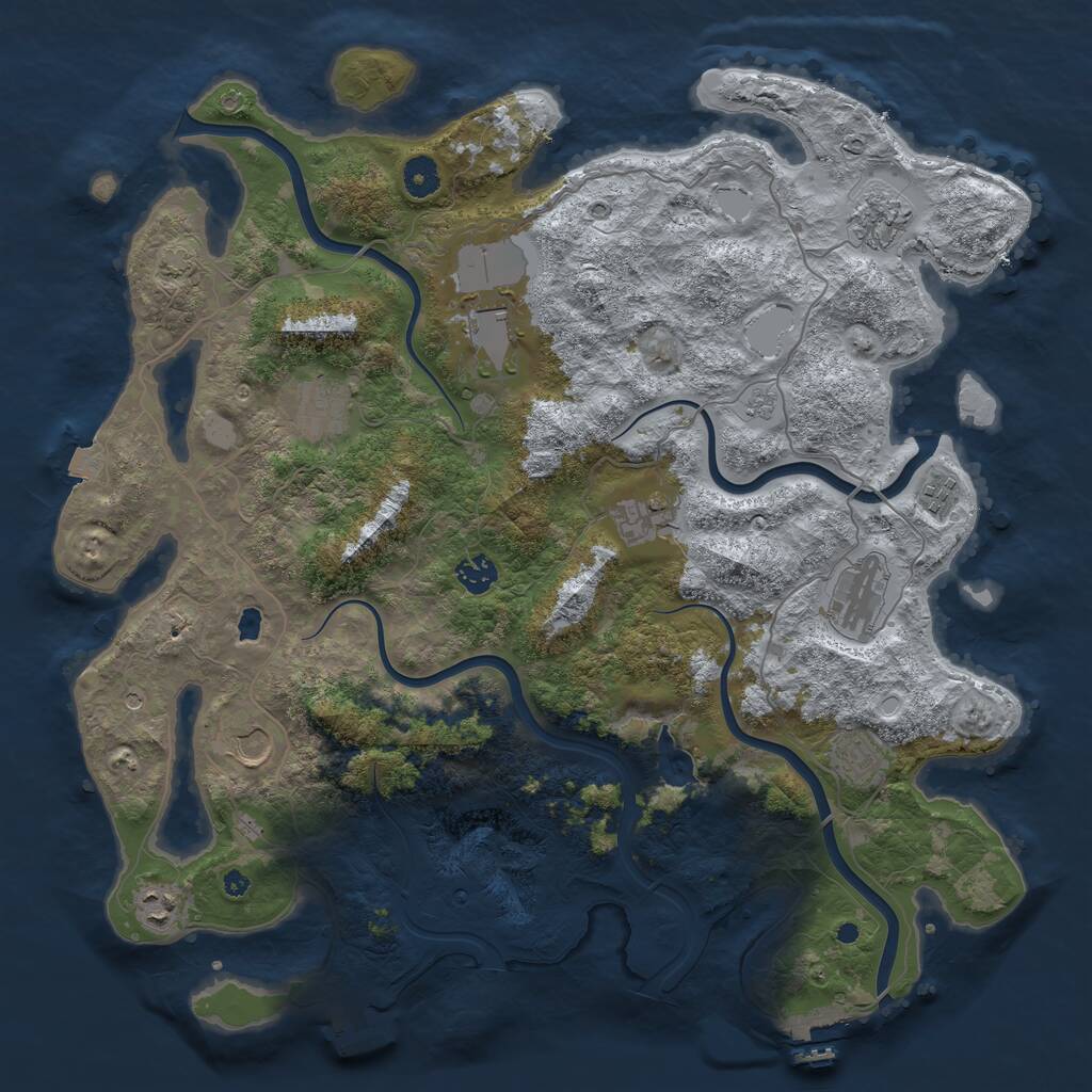 Rust Map: Procedural Map, Size: 4200, Seed: 380989262, 16 Monuments