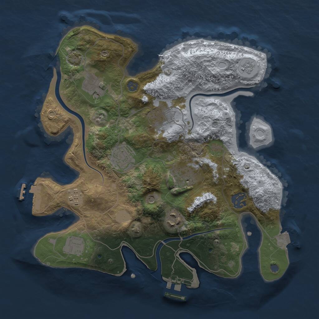 Rust Map: Procedural Map, Size: 3000, Seed: 551804071, 13 Monuments