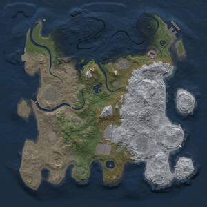 Thumbnail Rust Map: Procedural Map, Size: 3500, Seed: 530656, 15 Monuments