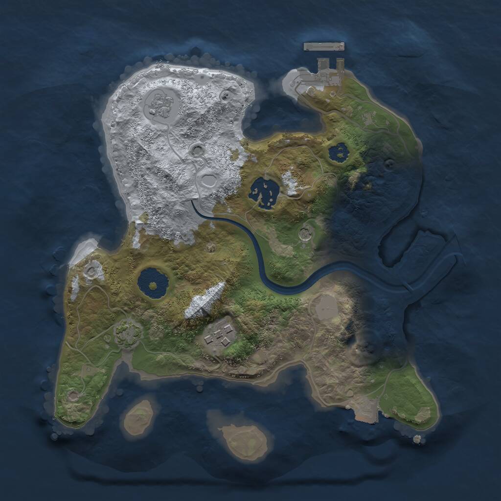 Rust Map: Procedural Map, Size: 2500, Seed: 1551113609, 7 Monuments
