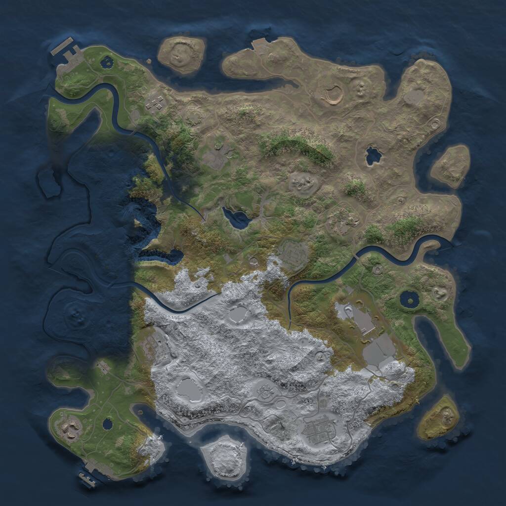 Rust Map: Procedural Map, Size: 4000, Seed: 1954860058, 15 Monuments