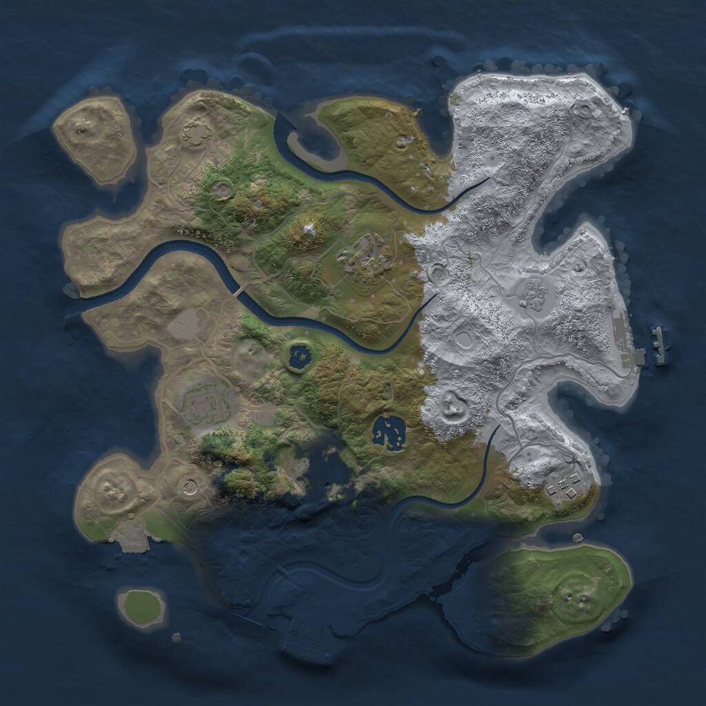 Rust Map: Procedural Map, Size: 3000, Seed: 8128, 11 Monuments