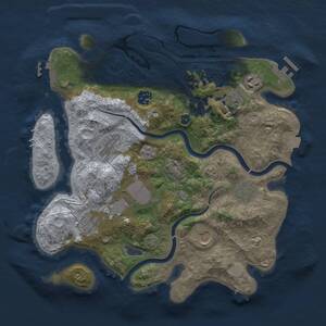Thumbnail Rust Map: Procedural Map, Size: 3500, Seed: 630538056, 14 Monuments