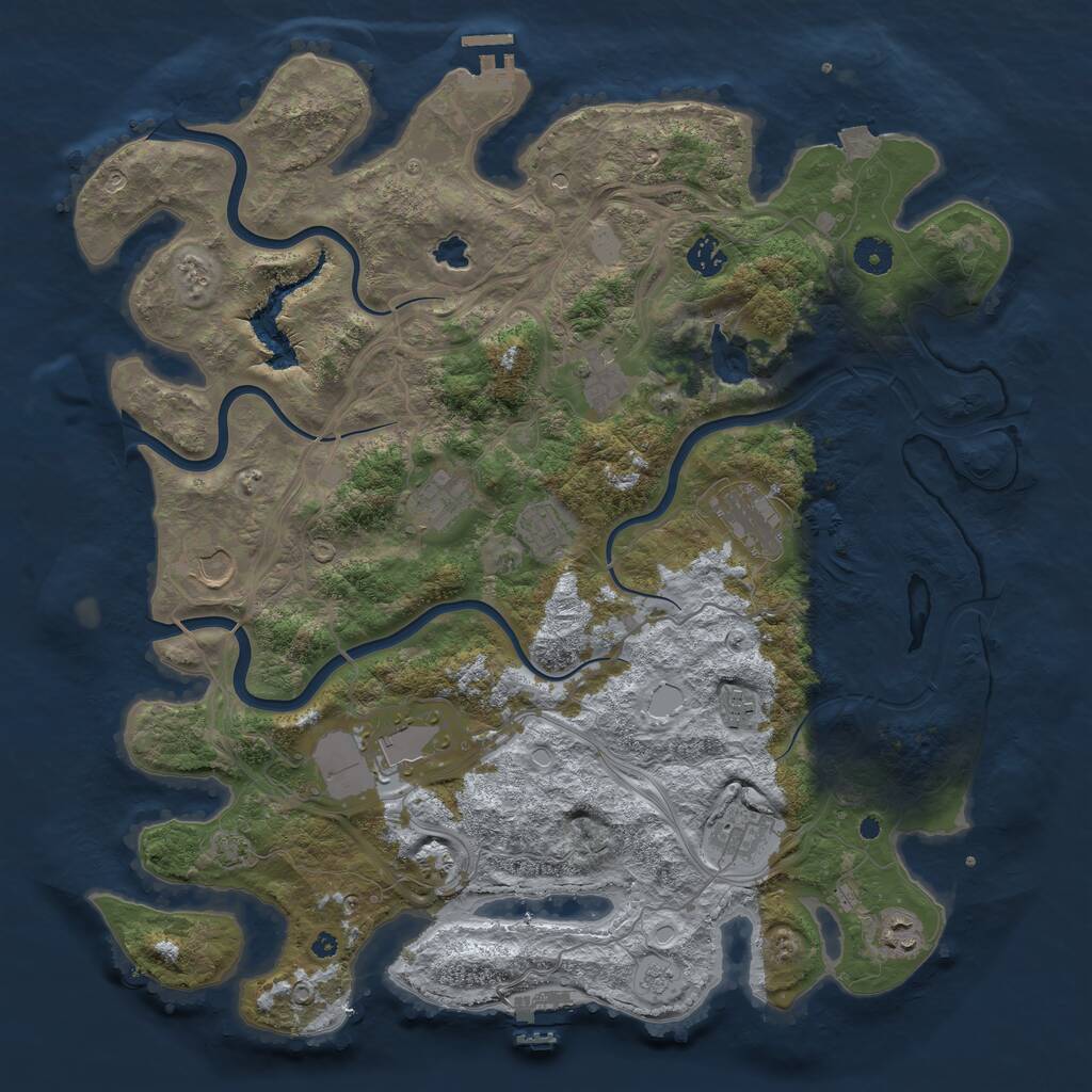Rust Map: Procedural Map, Size: 4250, Seed: 375248, 16 Monuments