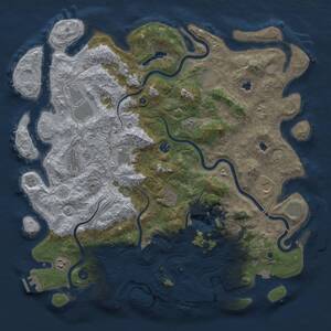 Thumbnail Rust Map: Procedural Map, Size: 4800, Seed: 2091903491, 17 Monuments