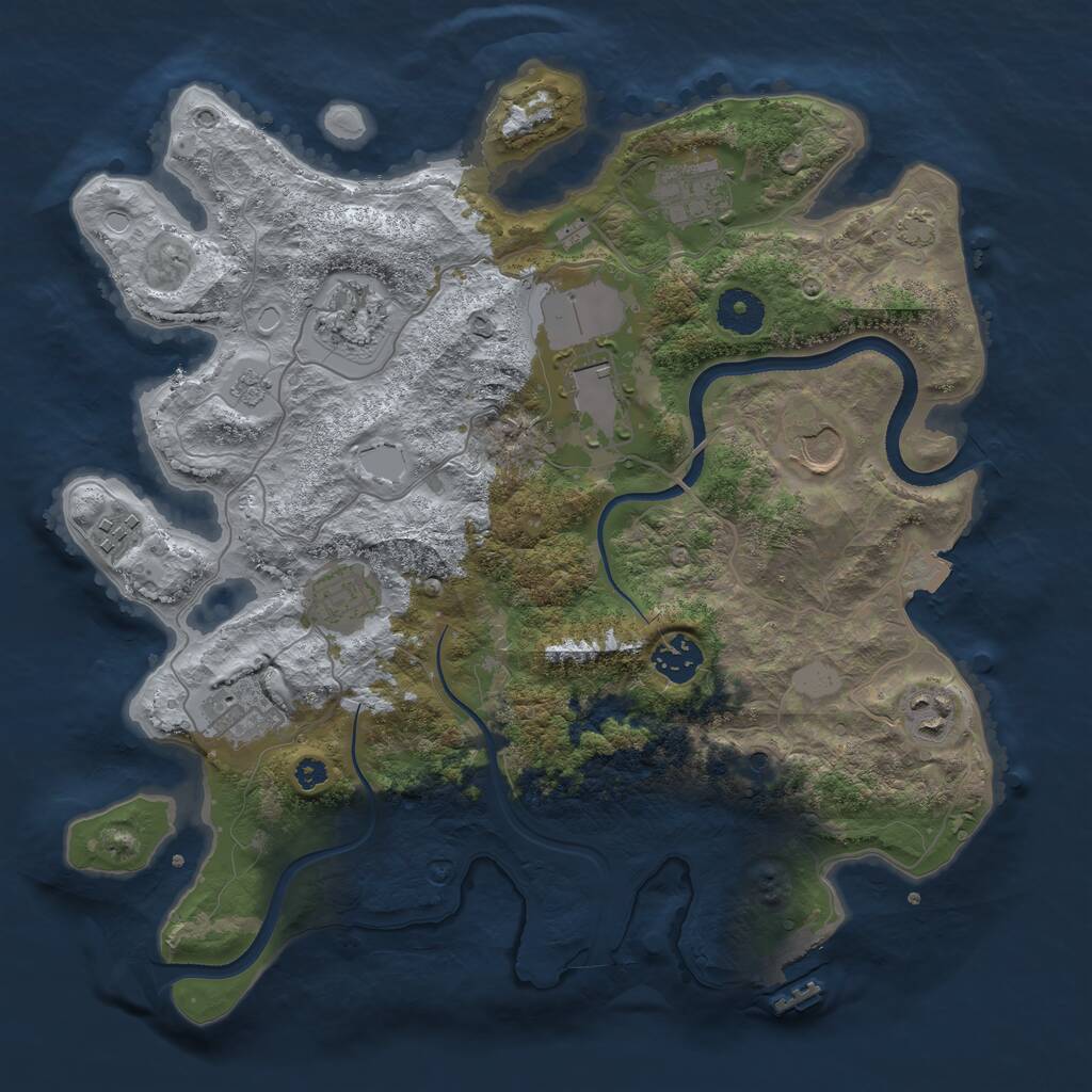 Rust Map: Procedural Map, Size: 3500, Seed: 731750303, 14 Monuments