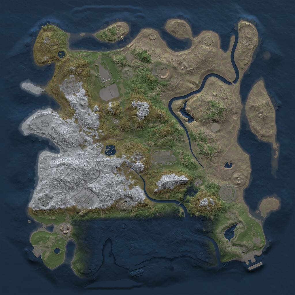 Rust Map: Procedural Map, Size: 4000, Seed: 822722419, 15 Monuments