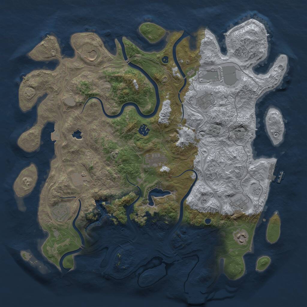 Rust Map: Procedural Map, Size: 4250, Seed: 1116168907, 16 Monuments