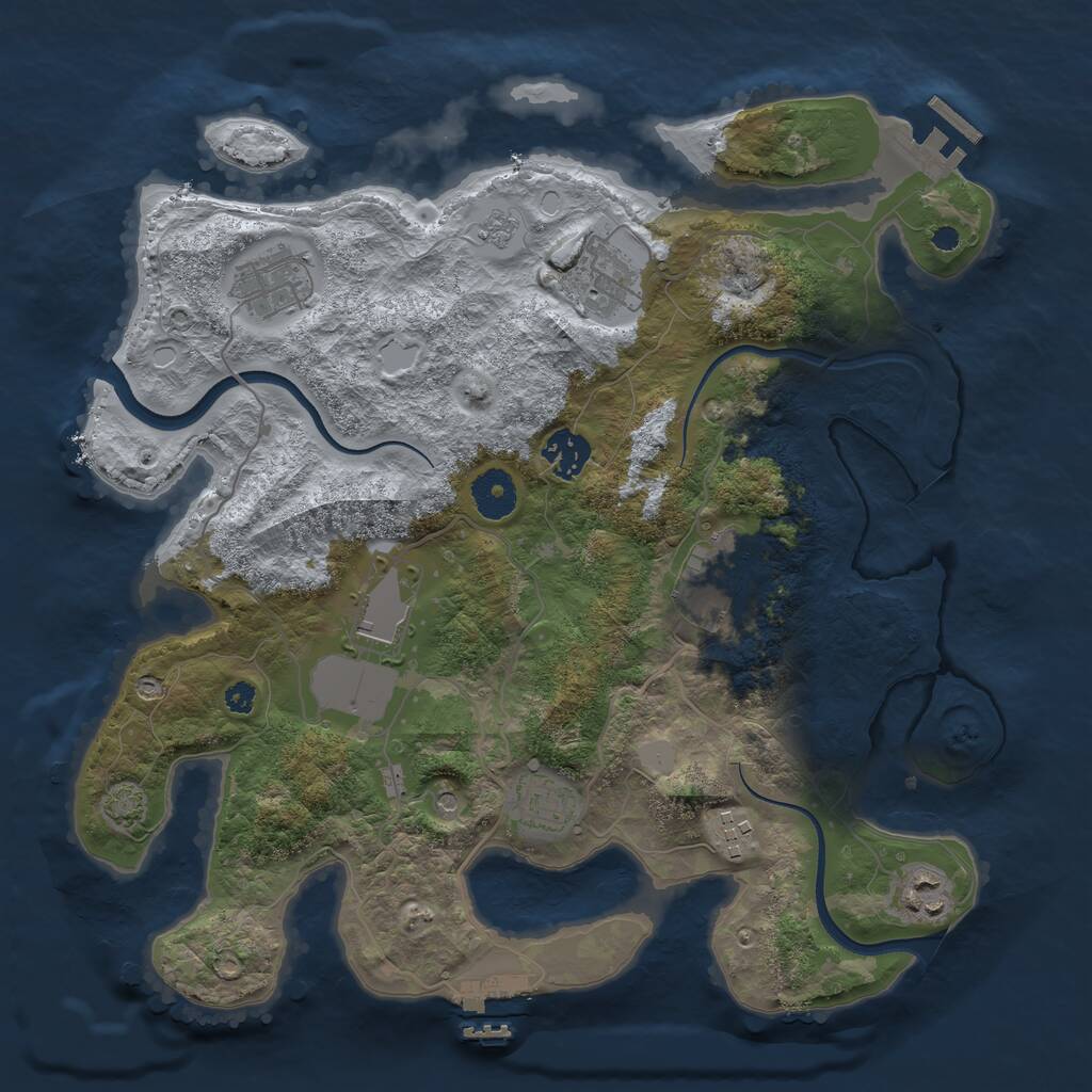 Rust Map: Procedural Map, Size: 3500, Seed: 109488251, 14 Monuments