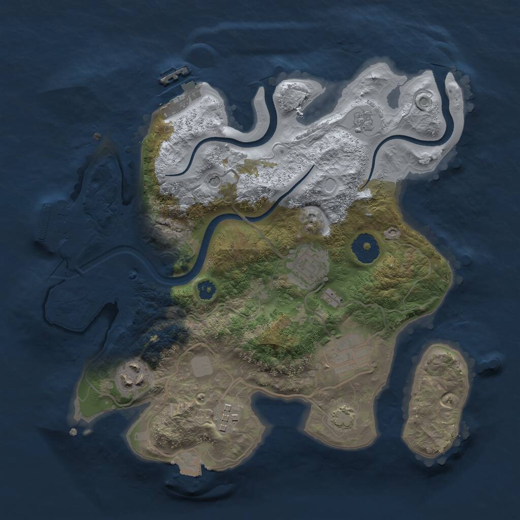 Rust Map: Procedural Map, Size: 2800, Seed: 724175347, 10 Monuments