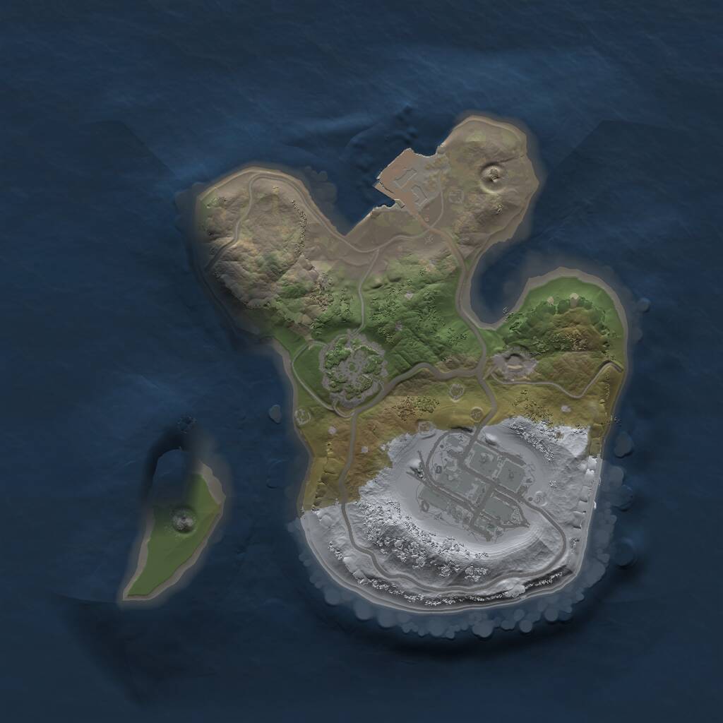 Rust Map: Procedural Map, Size: 1600, Seed: 69977523, 3 Monuments