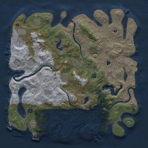 Thumbnail Rust Map: Procedural Map, Size: 4500, Seed: 342512528, 16 Monuments