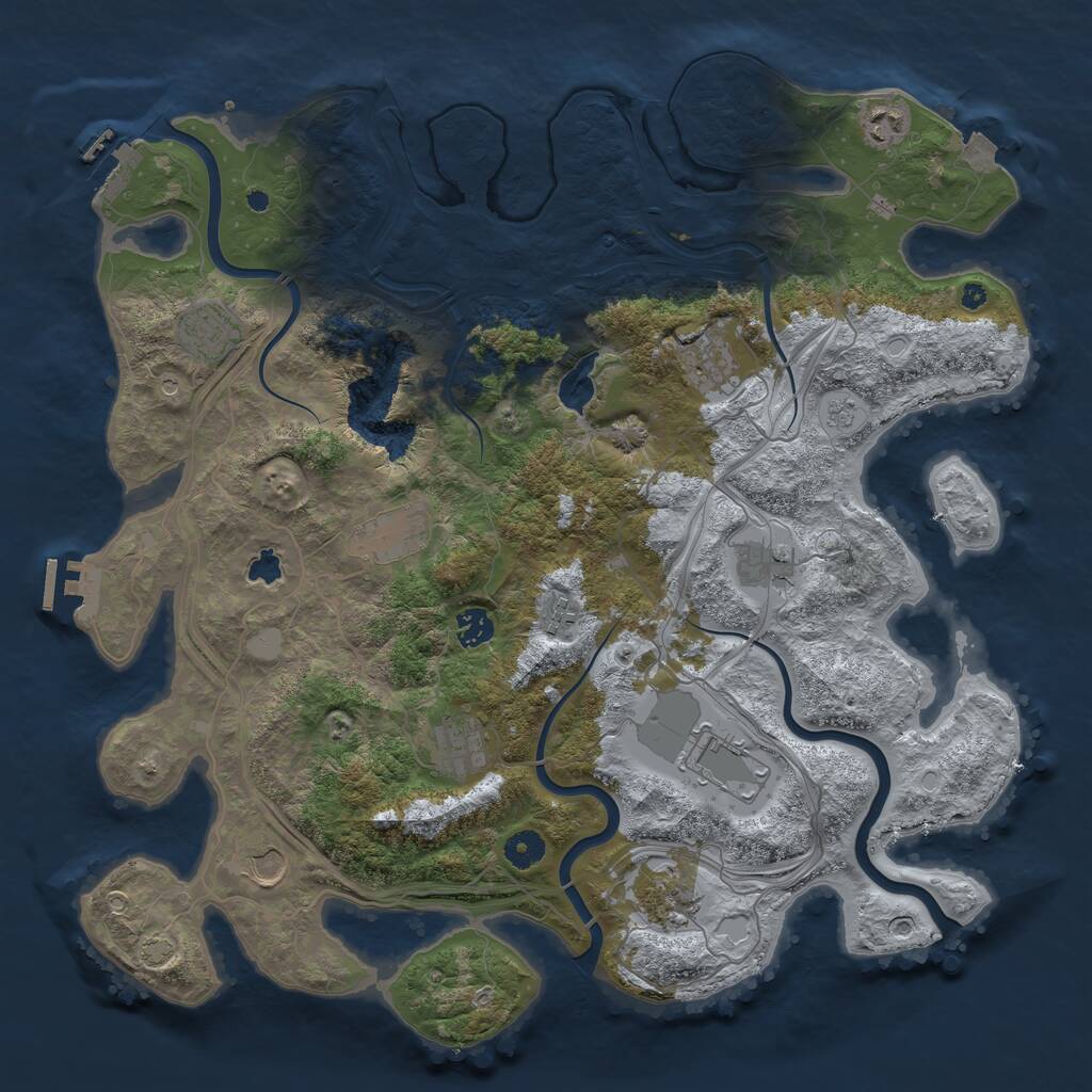 Rust Map: Procedural Map, Size: 4250, Seed: 1787683959, 17 Monuments