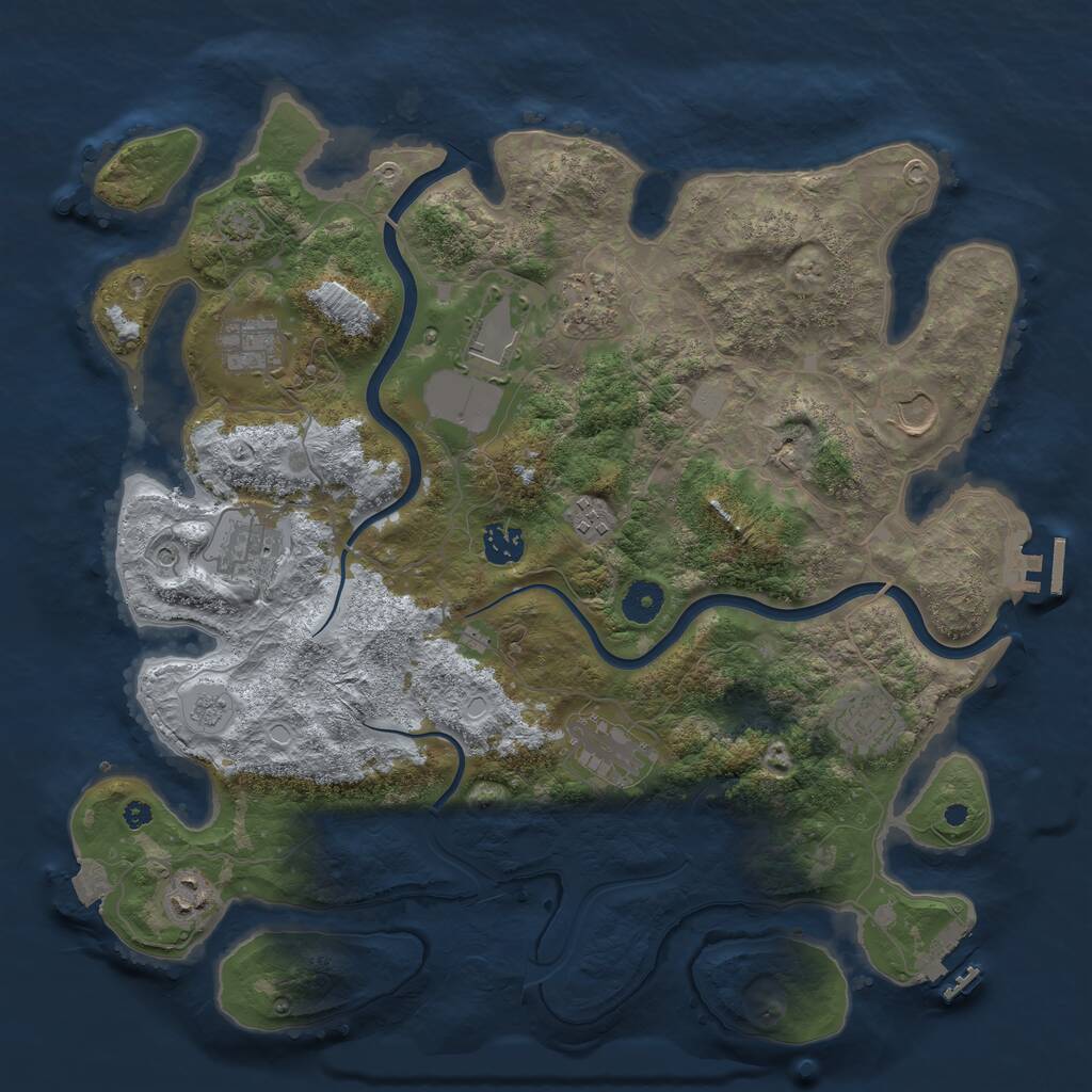 Rust Map: Procedural Map, Size: 3900, Seed: 509987957, 16 Monuments