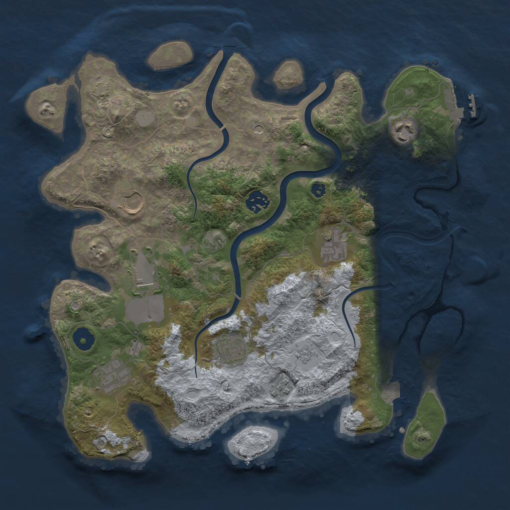 Rust Map: Procedural Map, Size: 3500, Seed: 99112233, 13 Monuments