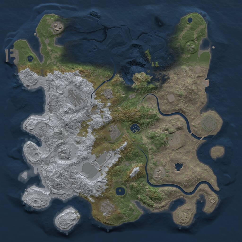 Rust Map: Procedural Map, Size: 4000, Seed: 2469939, 16 Monuments