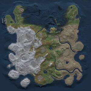 Thumbnail Rust Map: Procedural Map, Size: 4000, Seed: 2469939, 16 Monuments
