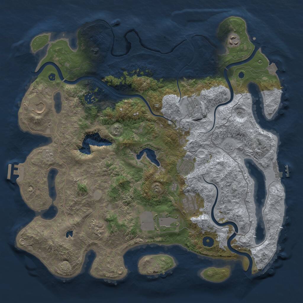 Rust Map: Procedural Map, Size: 4096, Seed: 1997789349, 15 Monuments