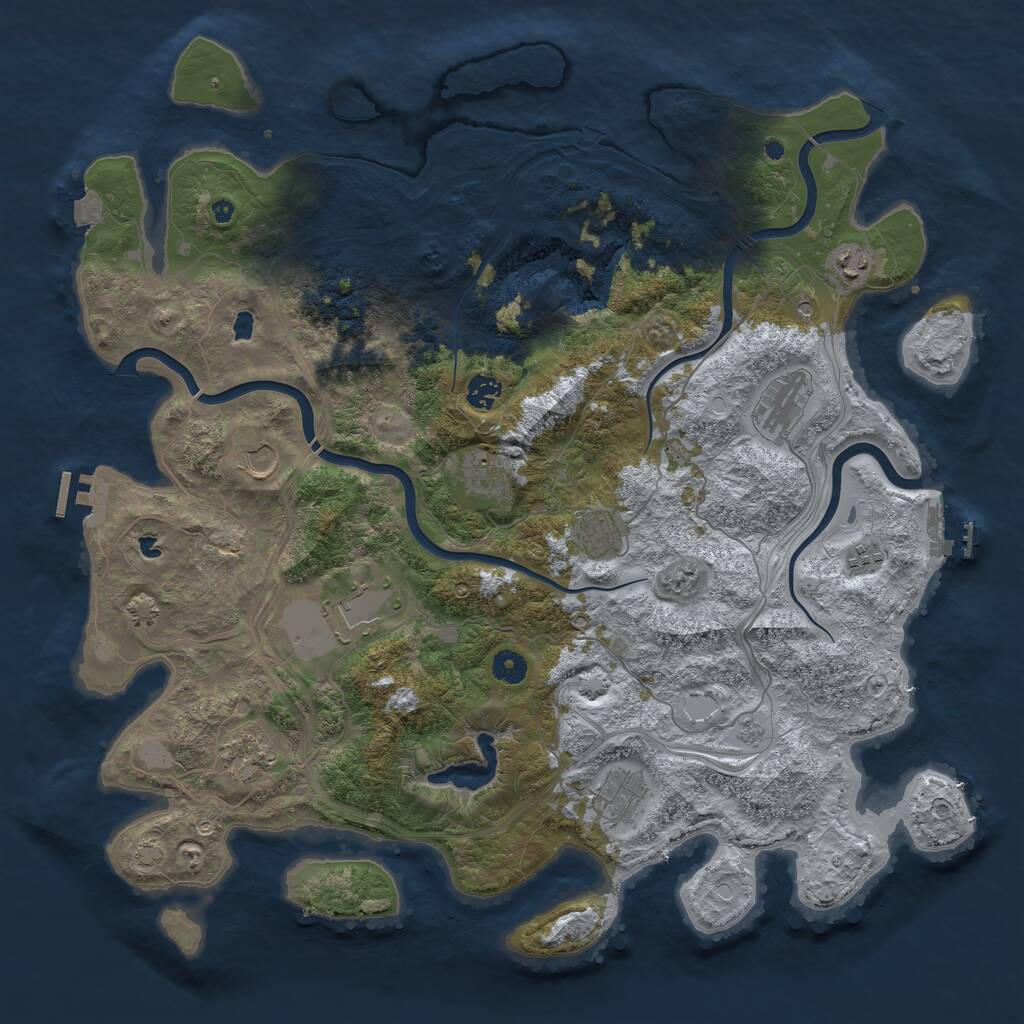 Rust Map: Procedural Map, Size: 4500, Seed: 1900145964, 16 Monuments