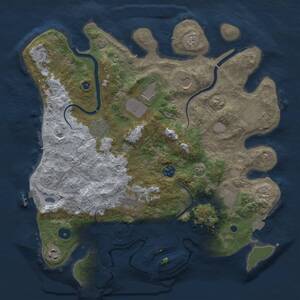 Thumbnail Rust Map: Procedural Map, Size: 3750, Seed: 94033, 16 Monuments